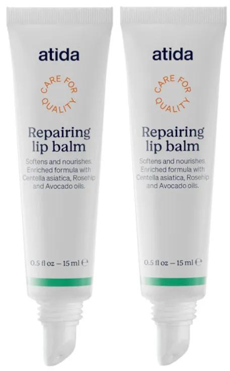 Baume réparateur pour les lèvres Atida 2x15 ml