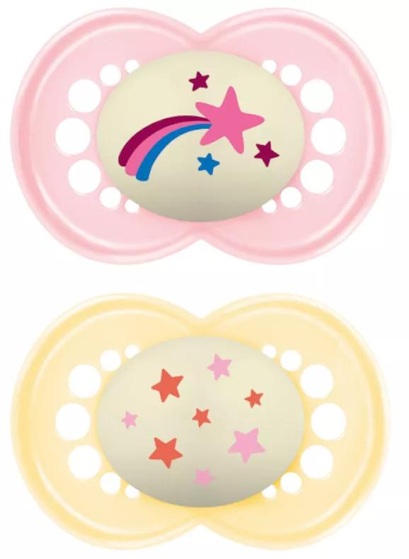 Mam Pacifier Original Night +16m Pink Latex 2 units