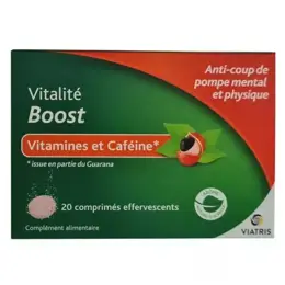 Viatris Santé Vitalité Boost Vitamines et Guarana 20 comprimés effervescents