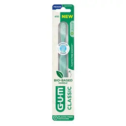 Brosse à dents Gum Classic Bio-sourcée Medium 20/100e Compacte