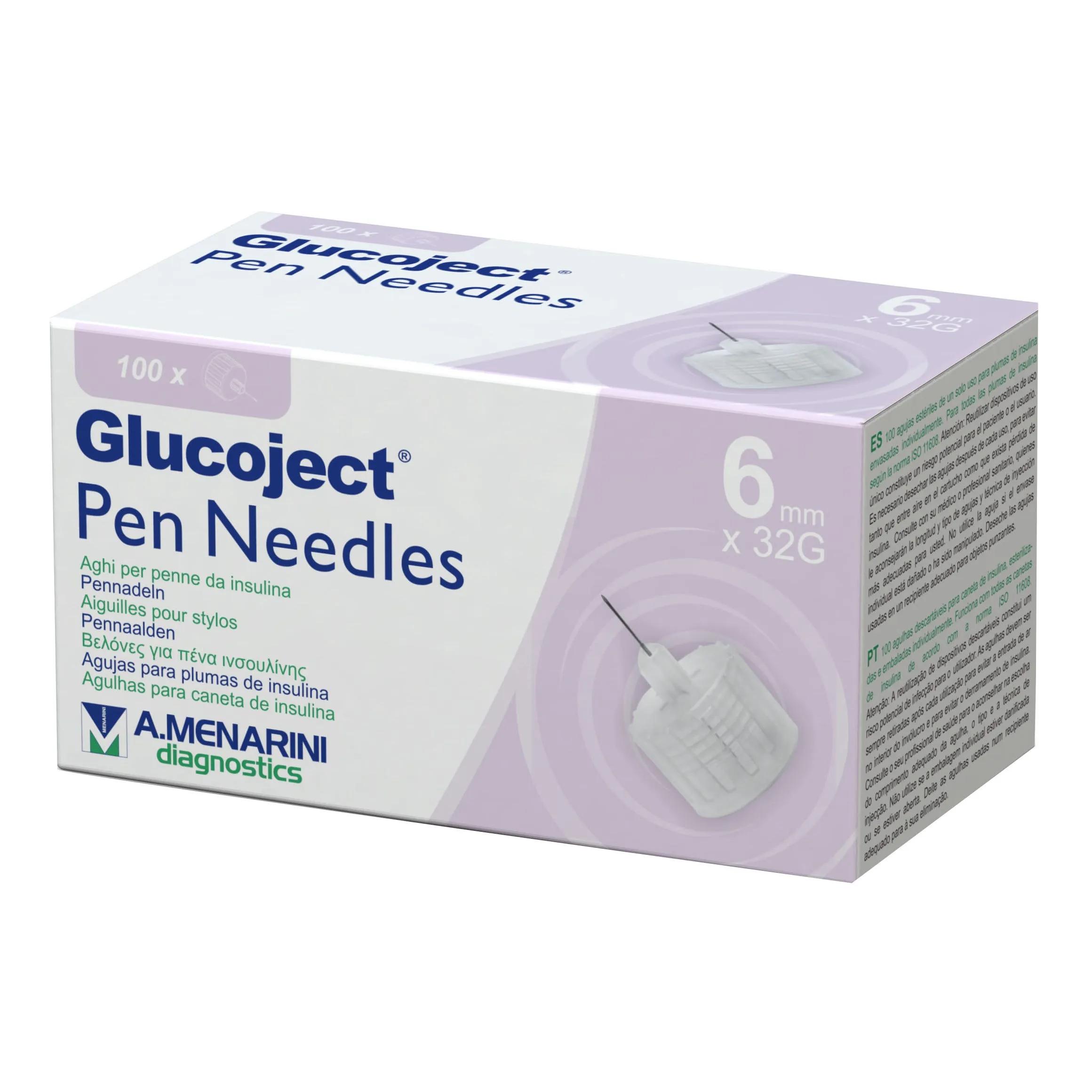 Glucoject Pen Needles Aghi per Penna Da Insulina 32G 6 mm