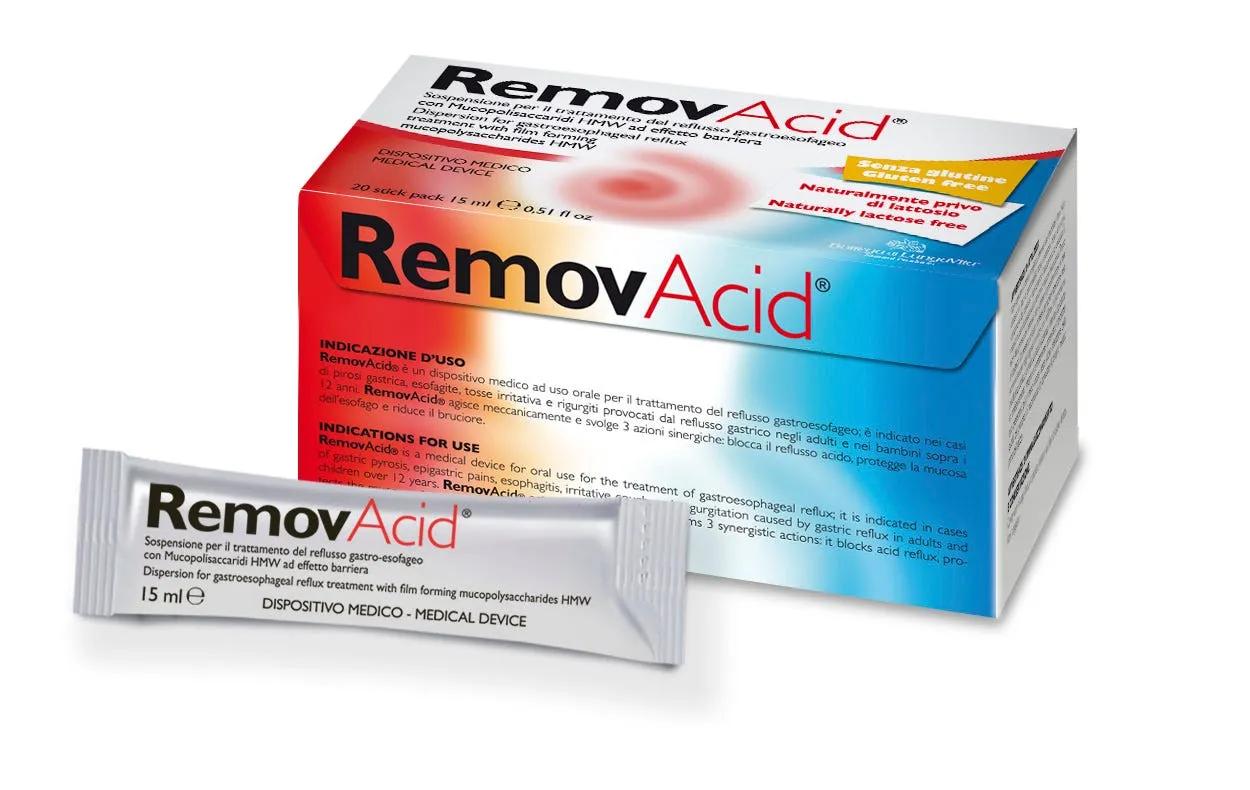 Bottega di LungaVita Remov Acid Trattamento Reflusso Gastroesofageo 20 Stick da Bere