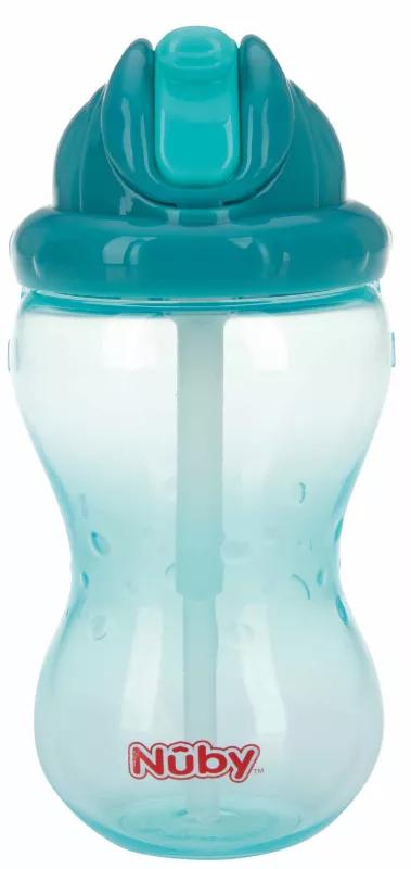 Nûby Flip-It Becher mit Strohhalm +12m 360 ml Grün