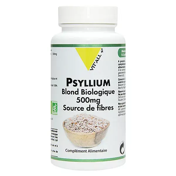 Vit'all+ Psyllium Blond 500mg Bio 100 gélules végétales