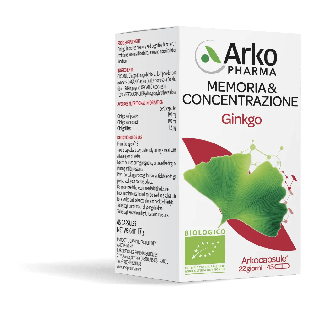 Arkocapsule Ginkgo Bio Integratore Per La Memoria 45 Capsule