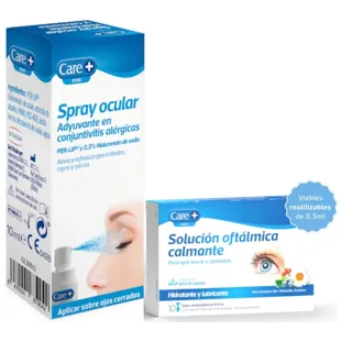 Care+ Soothing Ophthalmic Solution 10 Vials + Adjuvant Eye Spray for Allergic Conjunctivitis 10 ml
