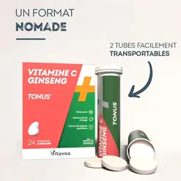 Vitavea Vitamine C + Ginseng Tonus Fatigue 24 comprimés à croquer