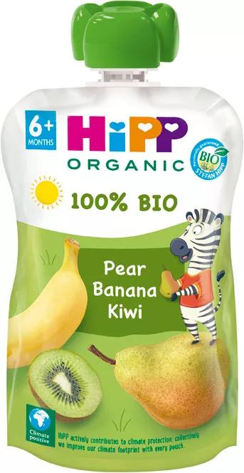 HiPP Pouches de Pera, Plátano y Kiwi +6m BIO 100 gr