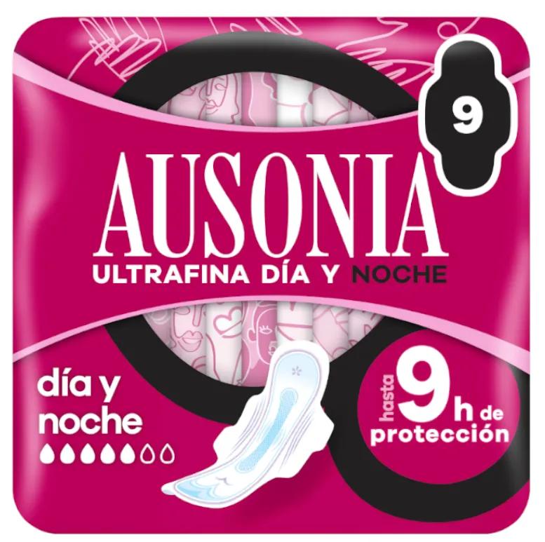 Ausonia Compresses Ultrafines Ailes de Nuit 9 unités