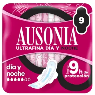Ausonia Compressas Ultrafinas Asas Noturnas 9 unidades