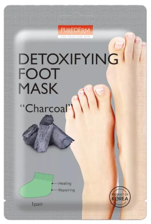 Purederm Detoxifying Foot Mask Charcoal 1 Par