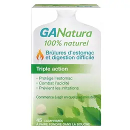 GANatura 100% Naturel Brûlures d'estomac et digestion difficile - 45 Comprimés