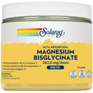 Solaray Bisglicinato de Magnésio em Pó 179 gr