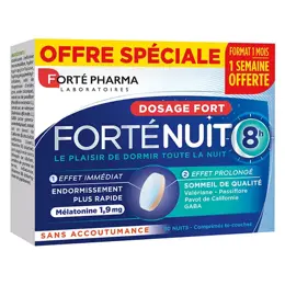 Forté Pharma FortéNuit Sommeil 8h Mélatonine 1900 Valériane GABA 30 comprimés