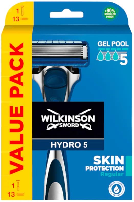 Wilkinson Sword Hydro 5 Protezione della pelle Rasoio normale 5 lame + 13 ricariche