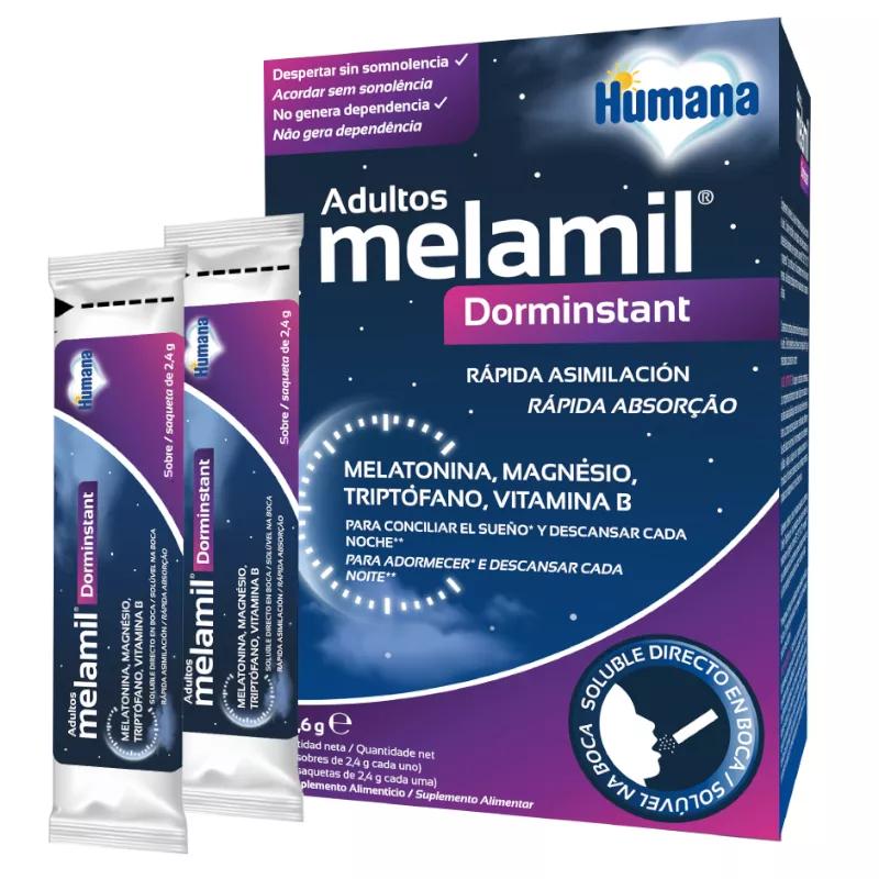 Melamil Dorminstant Melatonina, Triptófano, Magnesio y Vitaminas B 24 Sobres