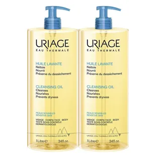 Uriage Olio Detergente Nutriente Senza Sapone Pelle Sensibile Corpo 1L - Confezione da 2