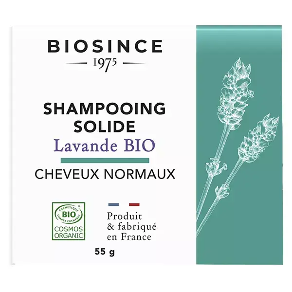 Biosince 1975 Shampoing Solide Cheveux Normaux Lavande Bio 55g