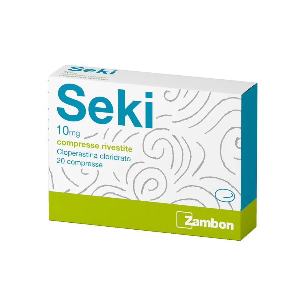 Seki 10 mg Cloperastina cloridrato Sedativo Tosse 20 Compresse Rivestite