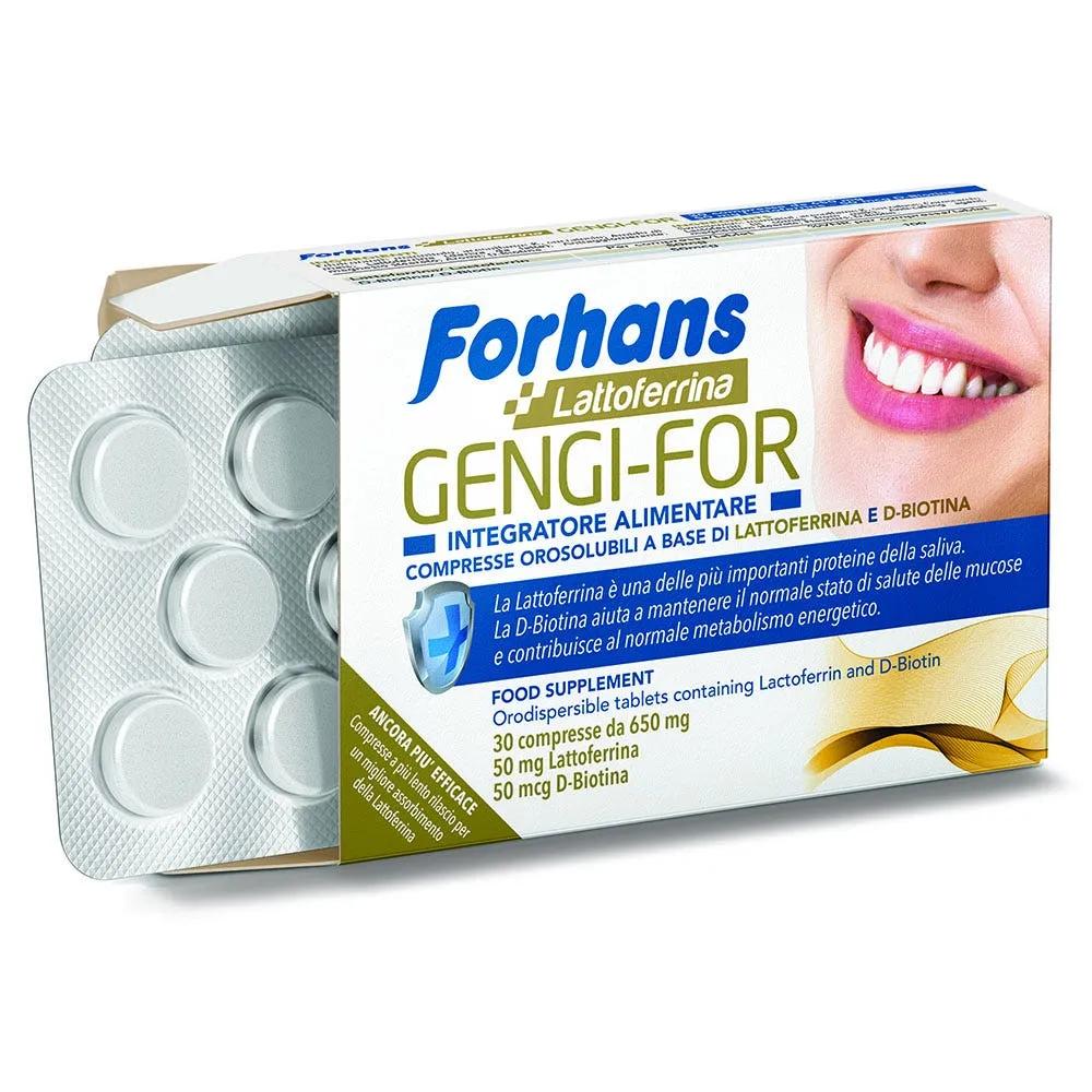 Forhans Gengi-For Integratore di Lattoferrina e D-Biotina 30 Compresse Orosolubili