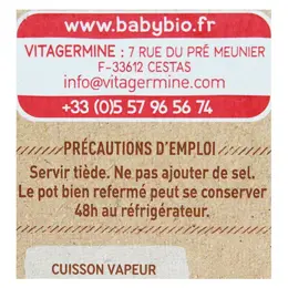 Babybio Légumes Pot Courge Violina +4m Bio Lot de 2 x 130g