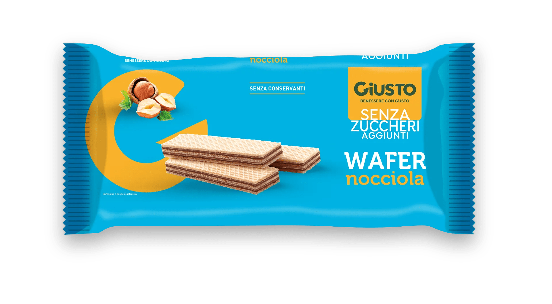 Giusto Wafer Senza Zuccheri Aggiunti Nocciola 175G