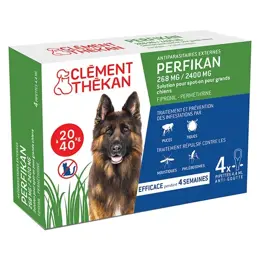 Clement Thekan Perfikan Anti-Puces Anti-Tiques Chien 20-40kg 4 pipettes