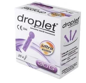 Droplet Lancette 30G Pungidito Sterili 25 Pezzi