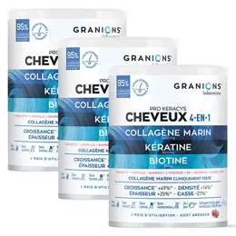 Granions Prokeracys Anti Chute Cheveux 4 en 1 Programme de 3 Mois