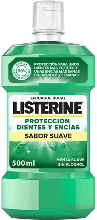 Listerine Enjuague Bucal Protección Dientes y Encías Sabor Suave 500 ml