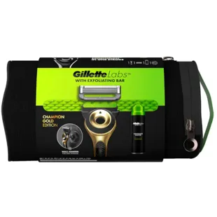 GilletteLabs Champion Gold Edition Maquinilla Afeitar + Gel 198 ml + Colgador