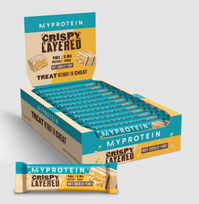 Myprotein Barrita Crujiente con Capas Chocolate Blanco Cacahuete 12x58 gr