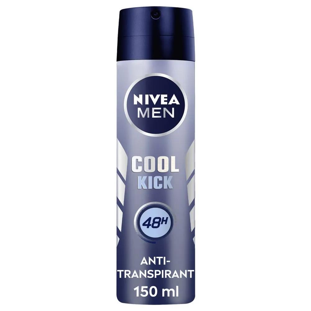 Nivea Men Cool Kick Deodorante Uomo Spray Antitraspirante 48H Di Intensa Freschezza 150 ml