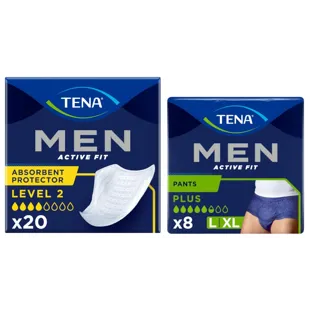 TENA Men Level 2 Incontinence 20 units + Pants Active Fit Large 8 units
