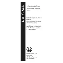 Haloma Huile Essentielle Litsée Citronnée Bio 10ml