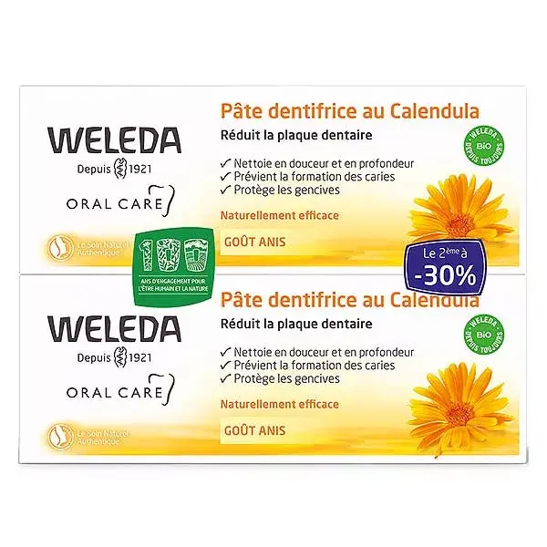 Weleda Calendula Paste Toothpaste Pack of 2 x 75ml
