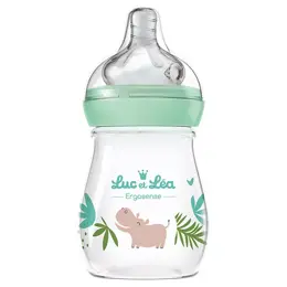 Luc et Léa Biberon Plastique Vert Hippopotame 150ml