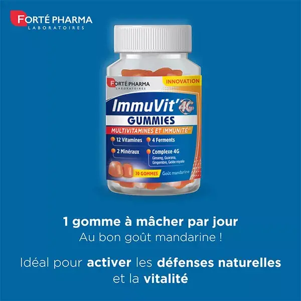 Forté Pharma ImmuVit'4G Gummies Energie Multivitamines Immunité 30 gommes