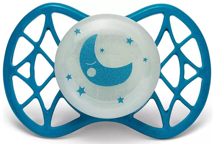 Nuvita Reflektierender Schnuller Anatomischer Silikonnippel +0m Blue Moon