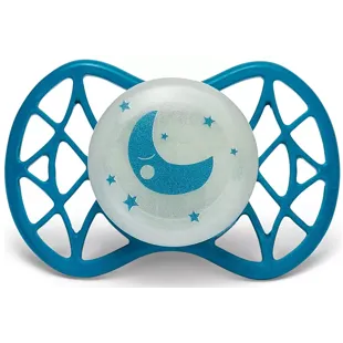 Chupeta Refletiva Nuvita Mamilo Anatômico de Silicone +0m Lua Azul