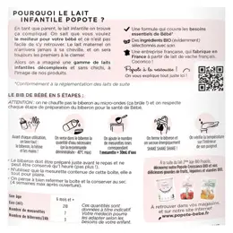 Popote Lait 2ème Âge Bio 800g