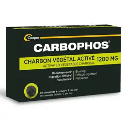 Tradiphar Carbophos Charbon Végétal 40 comprimés