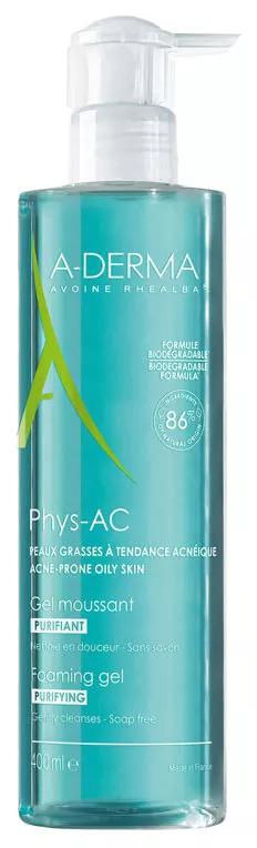 A-Derma PhysAc Gel Limpiador Purificante 400 ml