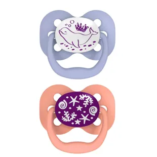 Dr. Brown&#39;s Advantage Reversible Nighttime Pacifier Assorted 0-6m 2 pcs
