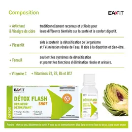 EAFIT MINCEUR - Detox Flash 7 jours - Draine et Détoxifie - 7 Shots