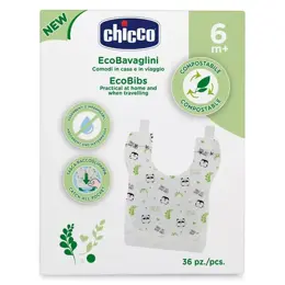 Chicco Repas Bavoir Compostable +6m Décoré 36 unités