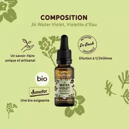 Biofloral Fleur De Bach 34 Water Violet Violette D'Eau  Bio Demeter 20 ml