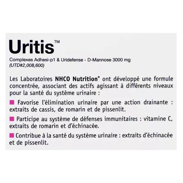 NHCO Uritis défenses du système urinaire 20 comprimés