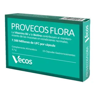 Vecos Nucoceutical Provecos Flora 15 Gastro-Resistant Capsules