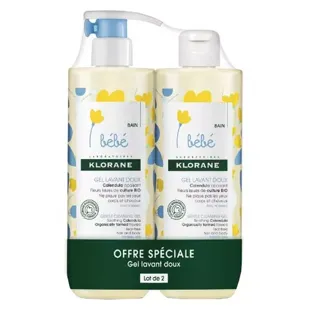 Klorane Bébé Gel Detergente Delicato Lotto d 2 x 500ml